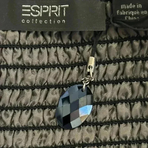 Black Lace Esprit  Dress, V-Neck with Ruching Around Waist - Picture 9 of 14